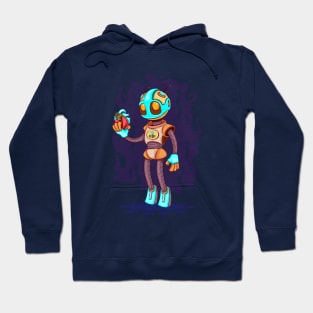 Romantic cartoon robot Hoodie